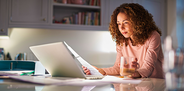 woman working on laptop